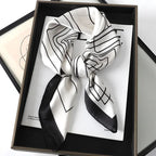 WOMEN'S SILK-LIKE SQUARE SCARF SOLELII