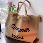 WOMEN'S LARGE CANVAS TOTE BEACH BAG SOLELII