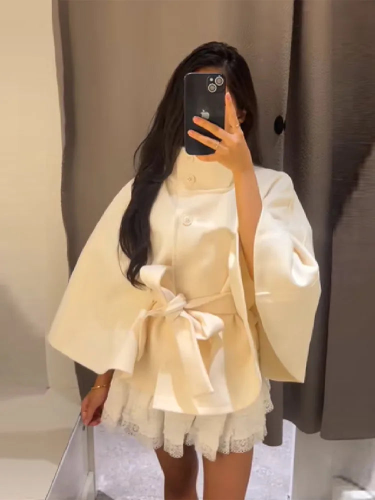 VINTAGE CAPE JACKET WITH BELT