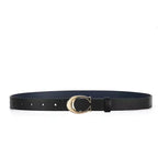 WOMEN’S THIN LEATHER BELT WITH MOON BUCKLE SOLELII