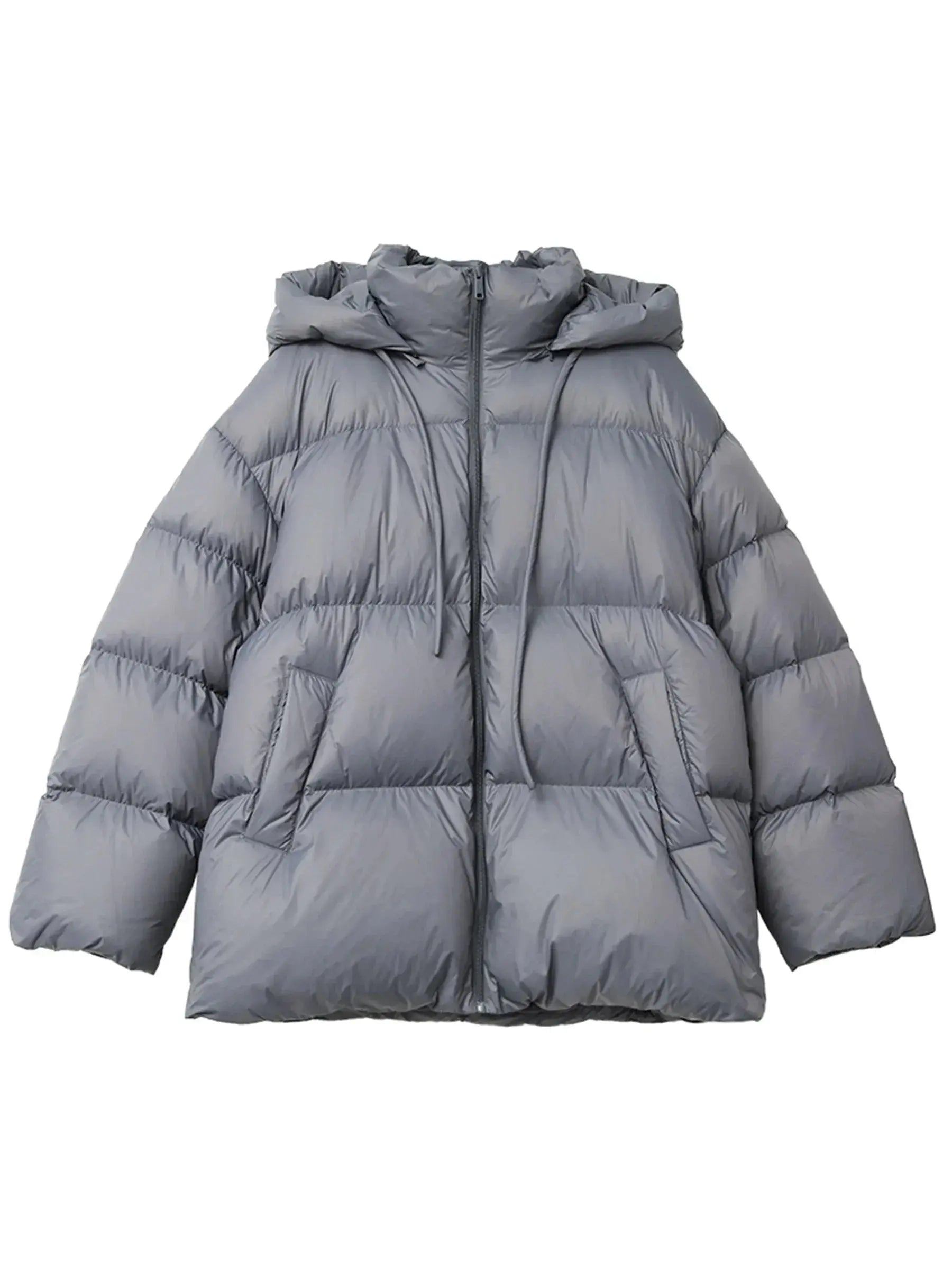 WOMEN’S HOODED DOWN PUFFER JACKET WHITE DUCK DOWN SOLELII