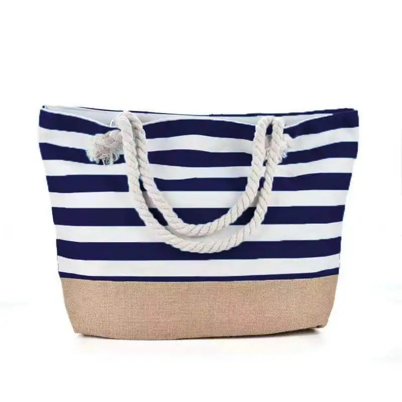 LARGE STRIPED BEACH BAG