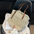 BOHEMIAN RATTAN WOVEN TOTE BAG SOLELII
