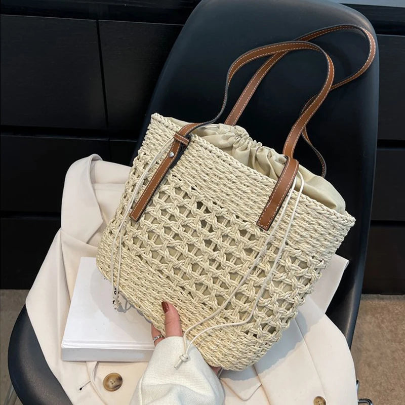 BOHEMIAN RATTAN WOVEN TOTE BAG