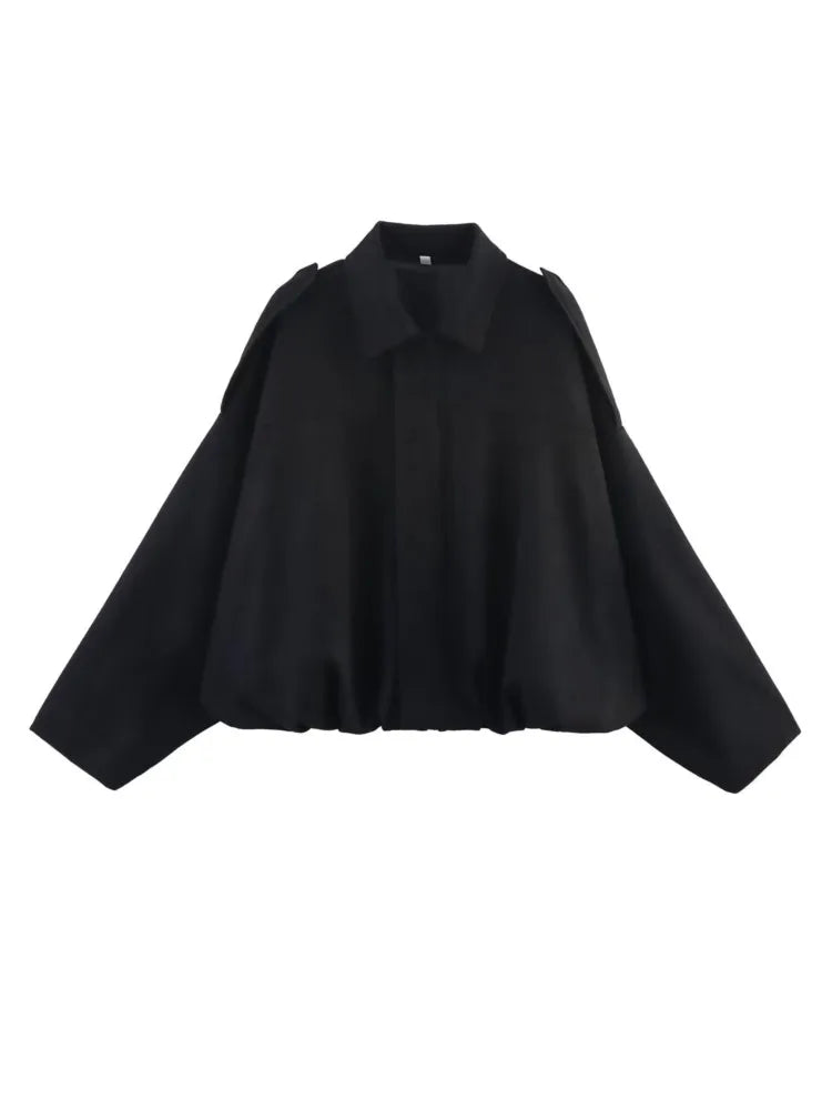 WOMEN'S FAUX SUEDE LOOSE BOMBER JACKET WITH ZIPPER