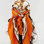 SATIN PRINT MULTIFUNCTIONAL SQUARE SCARF Test