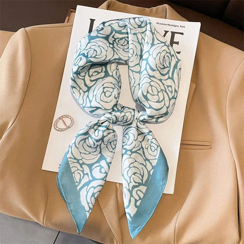 LUXURY PLAID SILK-LIKE SQUARE SCARF