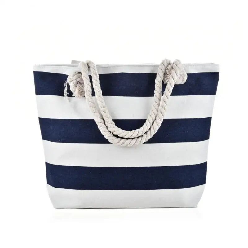 LARGE STRIPED BEACH BAG