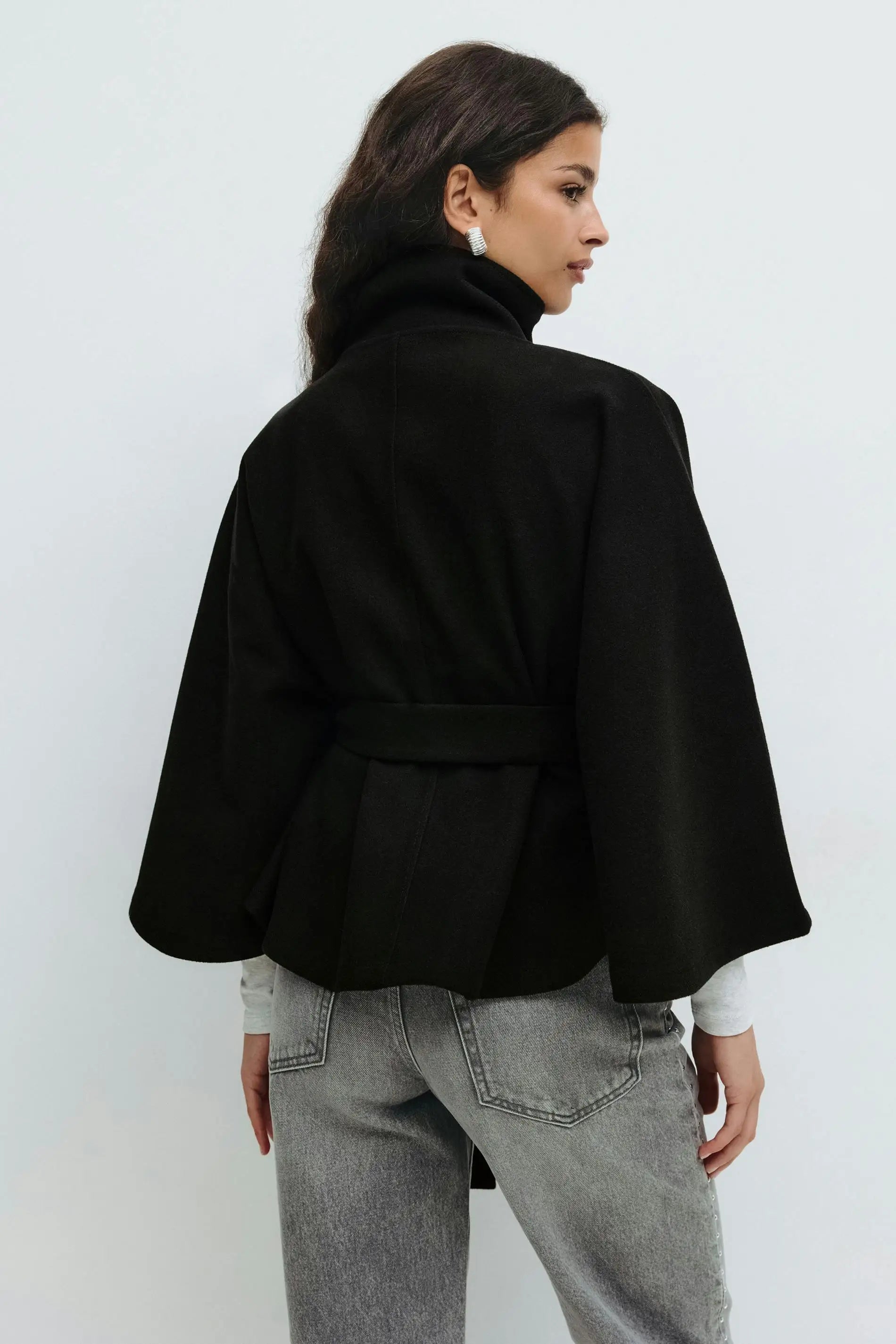 VINTAGE CAPE JACKET WITH BELT