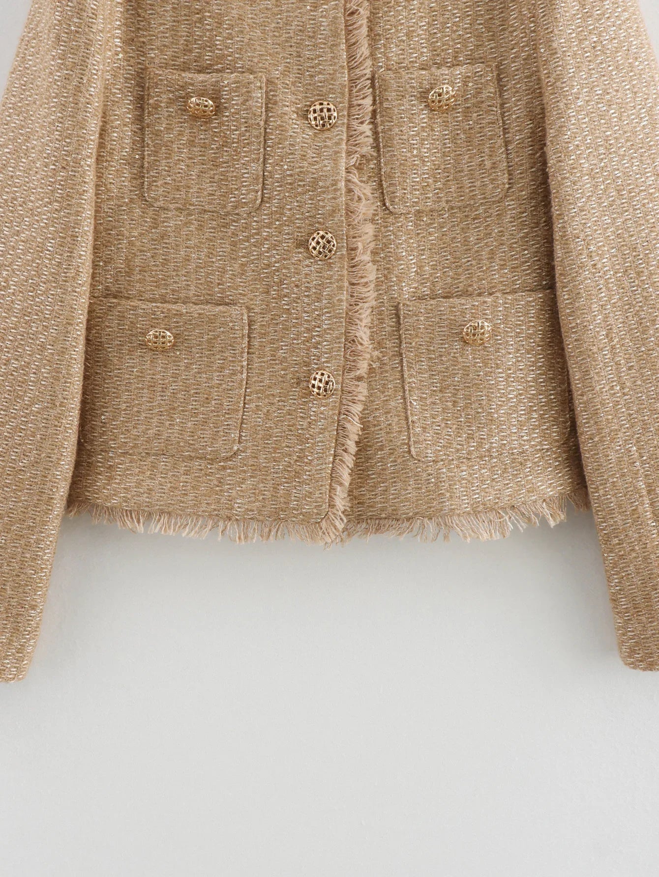SHORT TWEED JACKET WITH FRONT BUTTONS