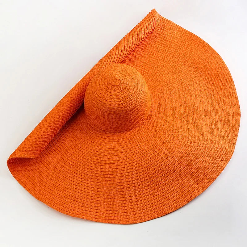 WIDE-BRIMMED STRAW SUN HAT