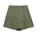 VINTAGE COTTON LINEN SHORTS SET SOLELII