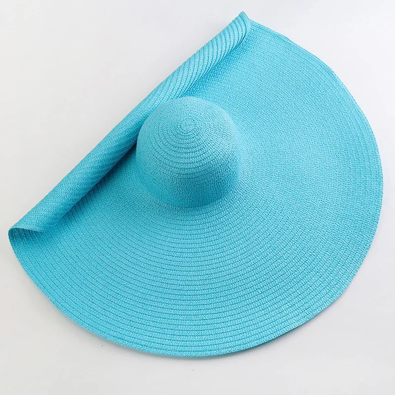 WIDE-BRIMMED STRAW SUN HAT