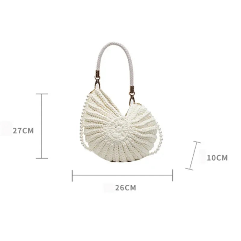 CREATIVE CONCH SHAPE CROCHET SHOULDER BAG