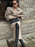 WOMEN'S CROPPED TRENCH COAT SOLELII