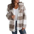 PLAID HOODED ZIPPER JACKET SOLELII