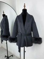 SHORT WOOL OVERCOAT WITH BELT SOLELII