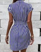 WOMEN CASUAL SLEEVELESS STRIPED DRESS SOLELII