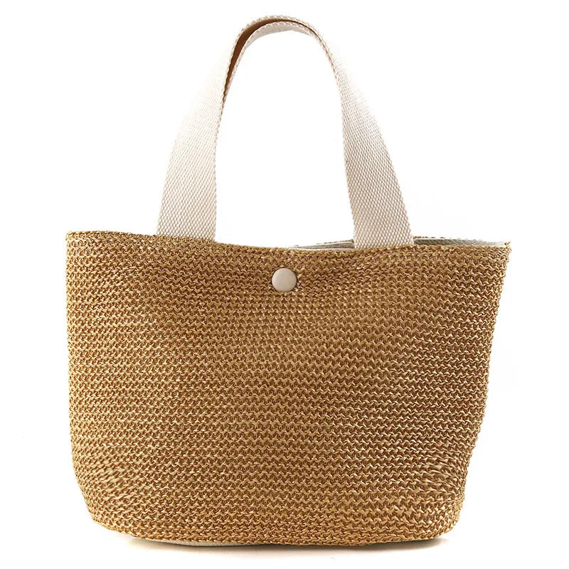WOVEN STRAW BUCKET MESSENGER BAG