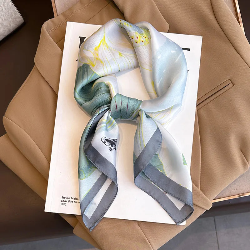 LUXURY PLAID SILK-LIKE SQUARE SCARF