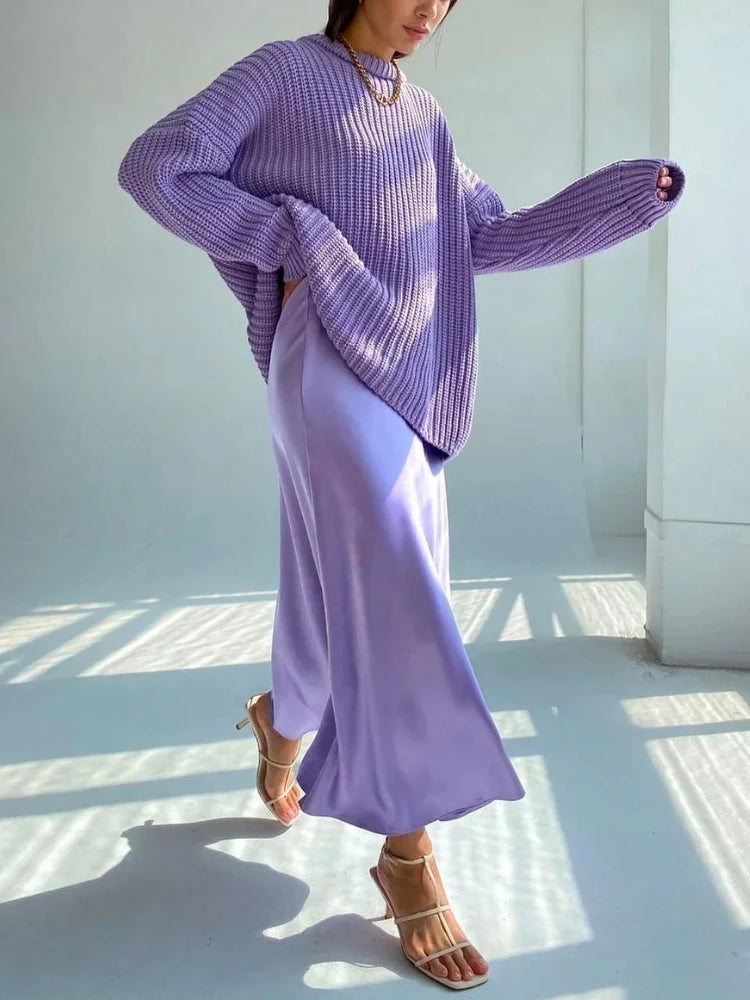KOREAN SATIN FISHTAIL HIGH WAIST SKIRT