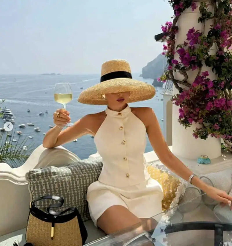 HEPBURN STYLE STRAW SUMMER HAT