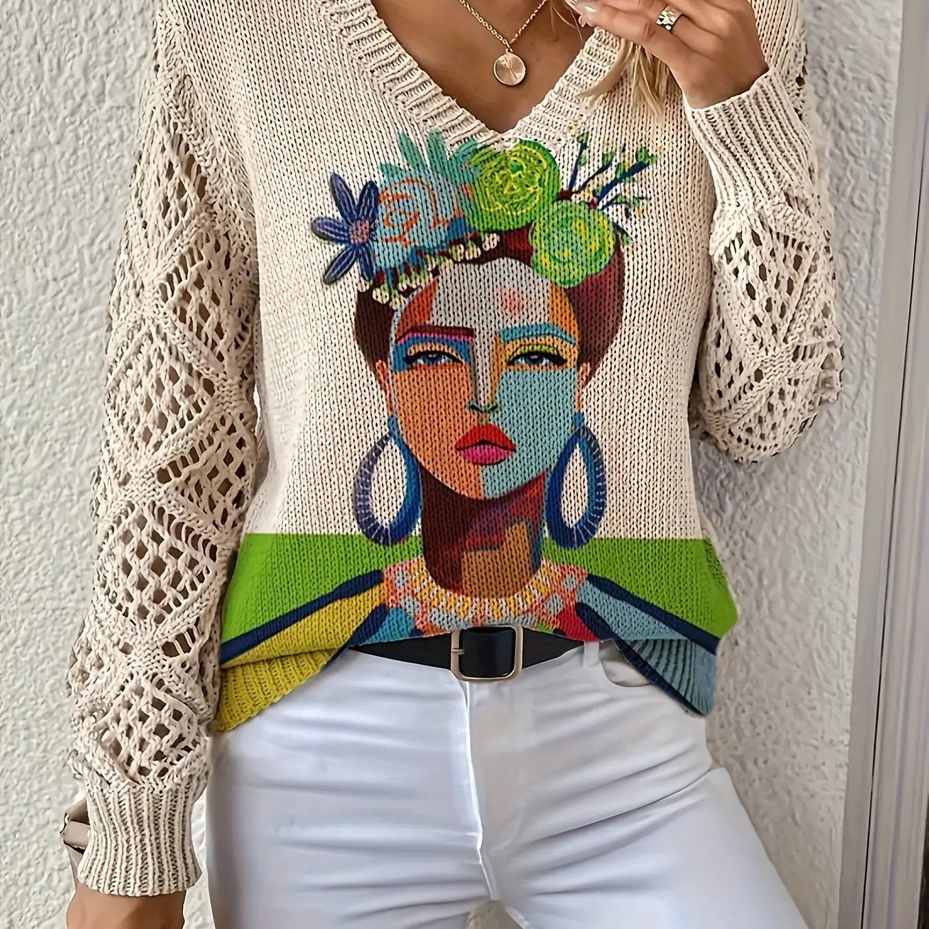 WOMEN’S BOHEMIAN V-NECK PRINTED TOP SOLELII