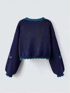 WOMEN’S EMBROIDERED COLOR BLOCK CARDIGAN SOLELII