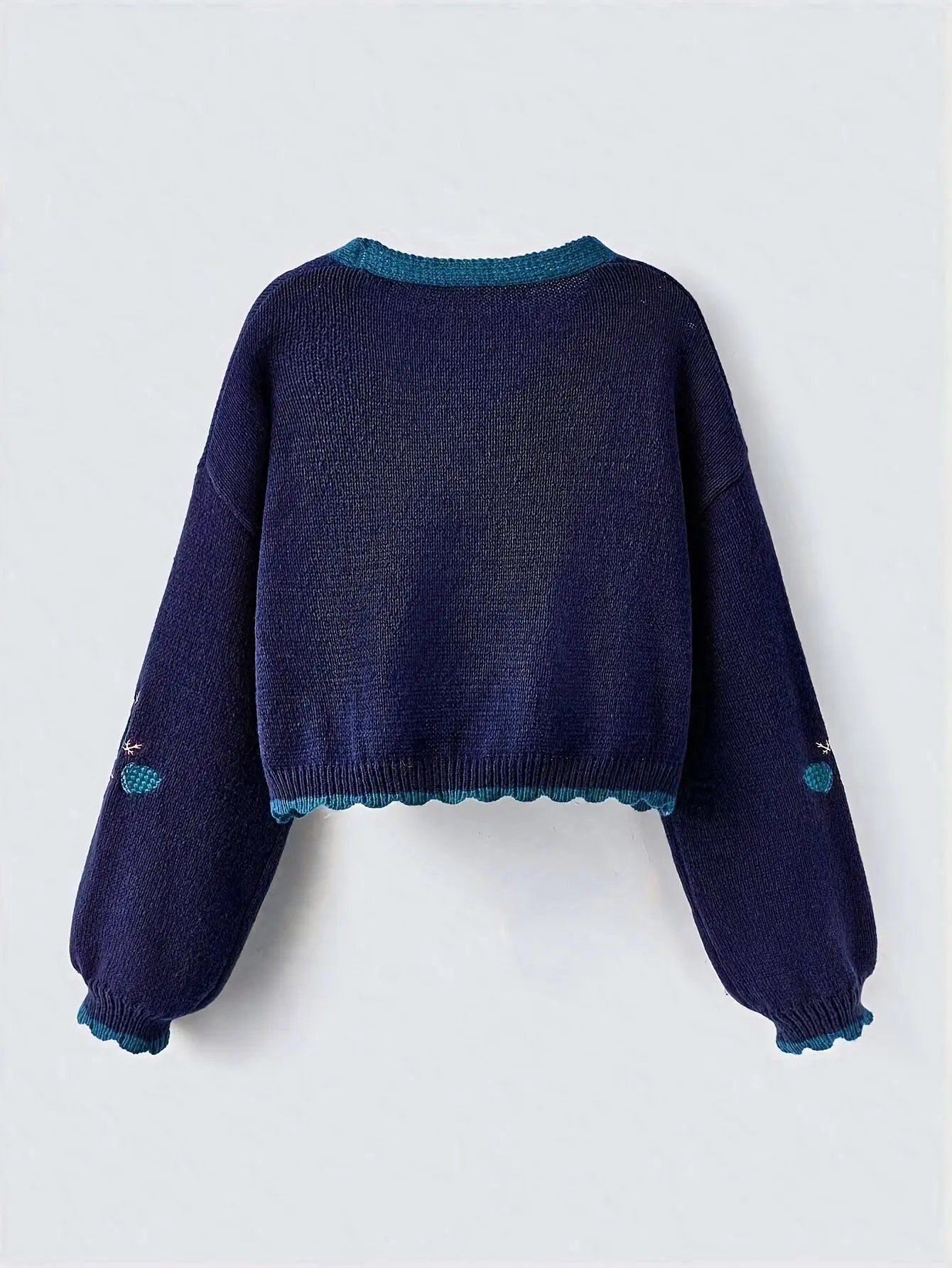 WOMEN’S EMBROIDERED COLOR BLOCK CARDIGAN SOLELII