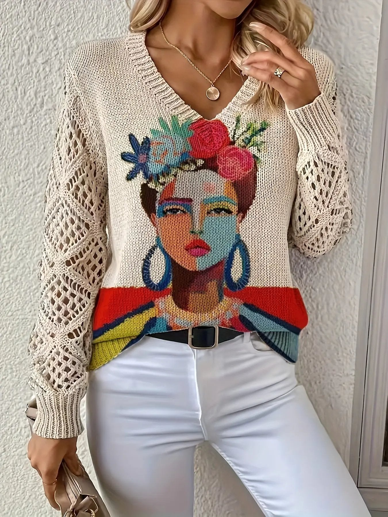 WOMEN’S BOHEMIAN V-NECK PRINTED TOP SOLELII