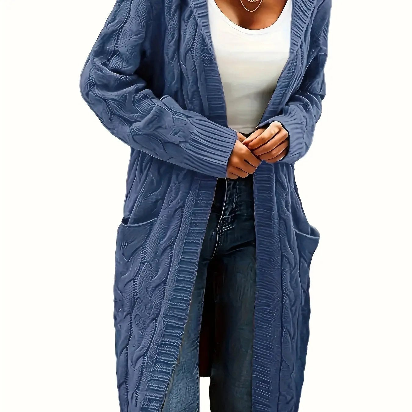 WOMEN’S MID-LENGTH HOODED KNIT CARDIGAN SOLELII