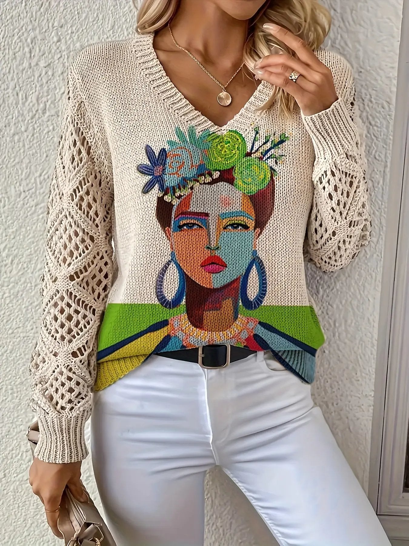 WOMEN’S BOHEMIAN V-NECK PRINTED TOP SOLELII