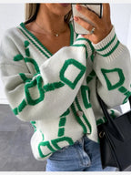 WOMEN’S COLOR BLOCK KNIT CARDIGAN SOLELII