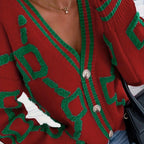 WOMEN’S COLOR BLOCK KNIT CARDIGAN SOLELII