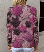 WOMEN’S BOHEMIAN V-NECK LEAF PRINT TOP SOLELII