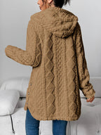 Women’s Hooded Jacquard Plush Cardigan SOLELII