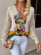 WOMEN’S BOHEMIAN V-NECK PRINTED TOP SOLELII