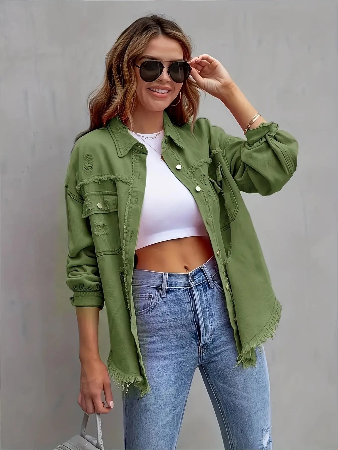WOMEN’S BOHO OVERSIZED DENIM JACKET SOLELII