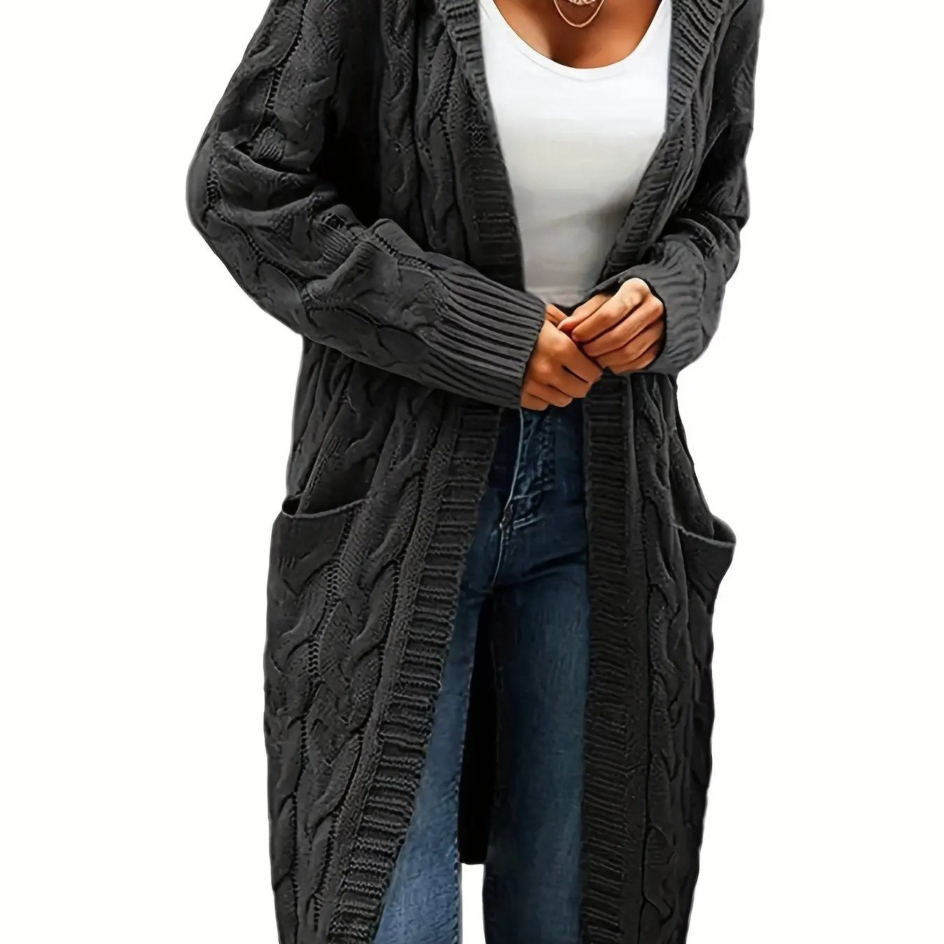 WOMEN’S MID-LENGTH HOODED KNIT CARDIGAN SOLELII