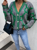 WOMEN’S COLOR BLOCK KNIT CARDIGAN SOLELII