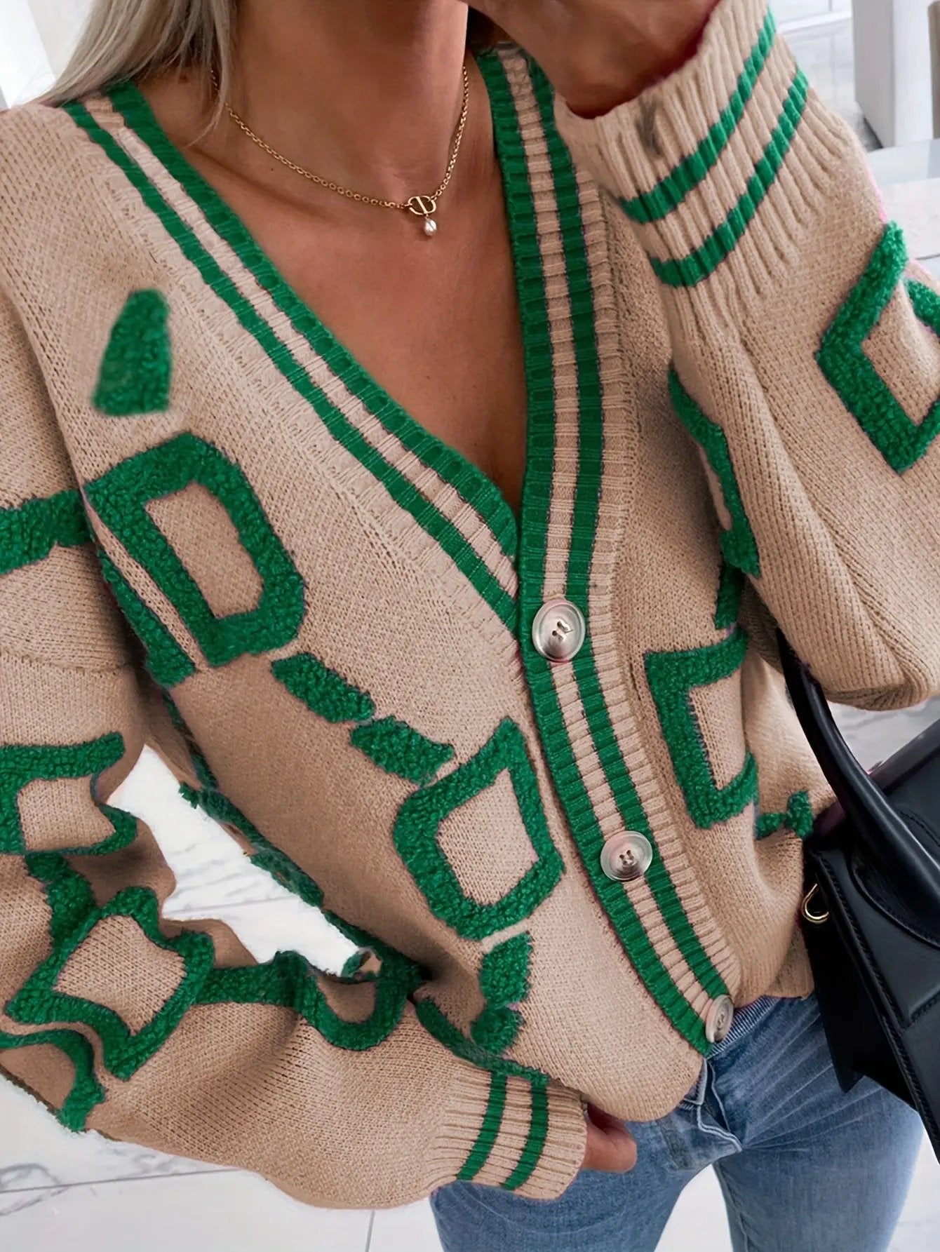 WOMEN’S COLOR BLOCK KNIT CARDIGAN SOLELII