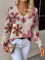 WOMEN’S ELEGANT V-NECK SWEATER ALL SEASON SOLELII