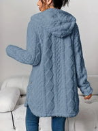 Women’s Hooded Jacquard Plush Cardigan SOLELII