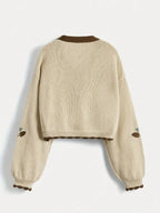 WOMEN’S EMBROIDERED COLOR BLOCK CARDIGAN SOLELII