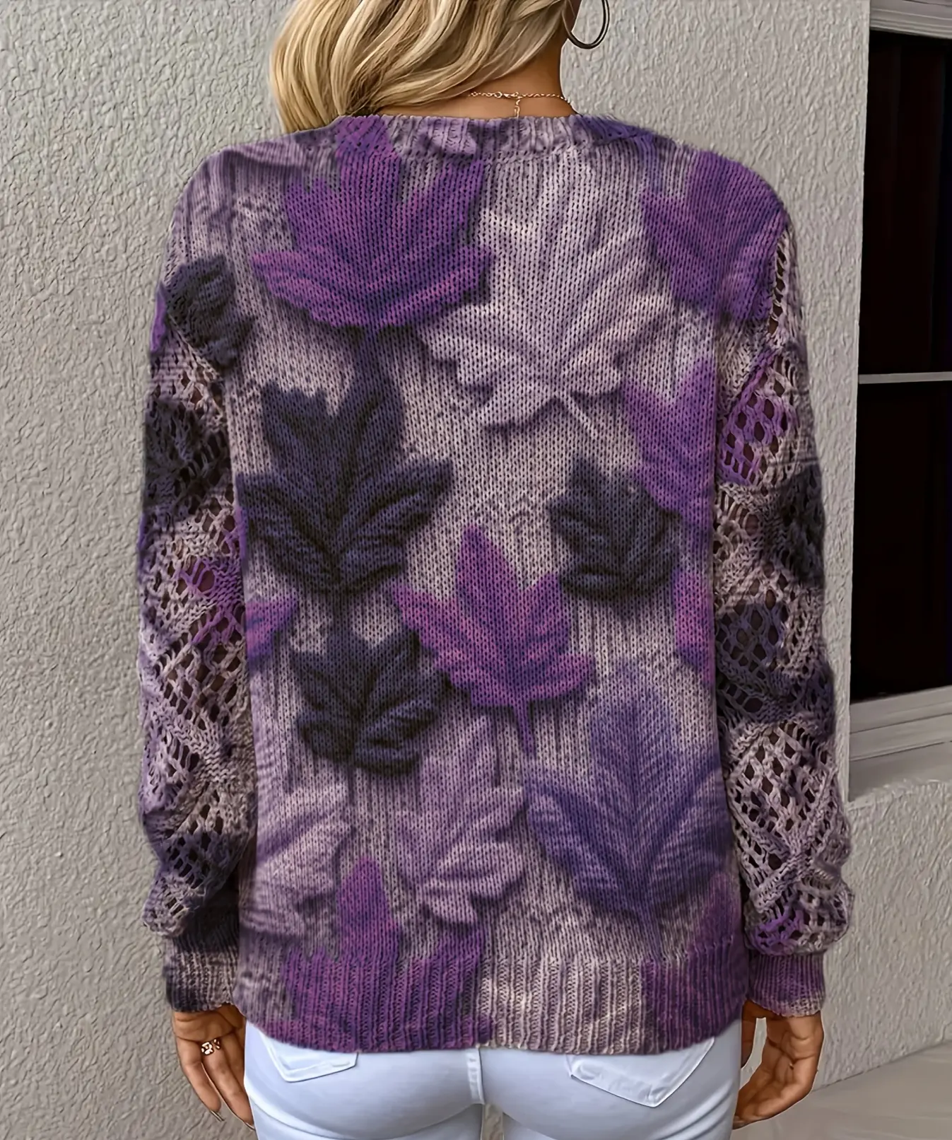 WOMEN’S BOHEMIAN V-NECK LEAF PRINT TOP SOLELII